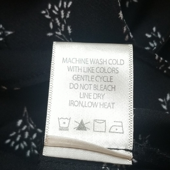 Max Studio Black Print Chiffon Ruffle Blouse - Picture 5 of 6